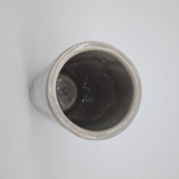 Tonala Cylinder Vase Butterflies Brown Yellow Signed 6.75" Tall VTG 1970s - Picture 9 of 10